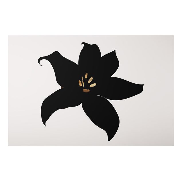 Decoración de cocinas Graphical Plant World - Orchid Black And Gold