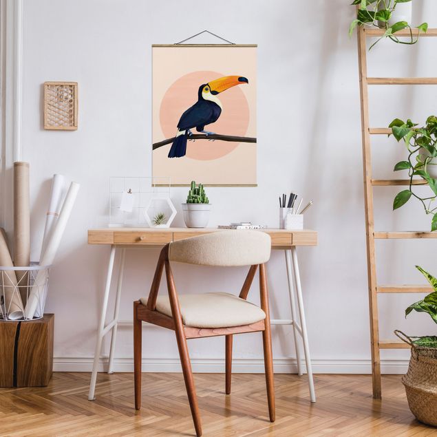 Láminas de cuadros famosos Illustration Bird Toucan Painting Pastel
