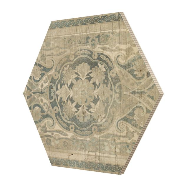 Hexagon Bild Holz - Holzpaneel Persisch Vintage IV