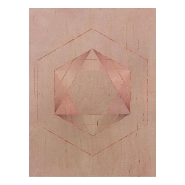 Cuadros Haase Geometry In Pink And Gold I
