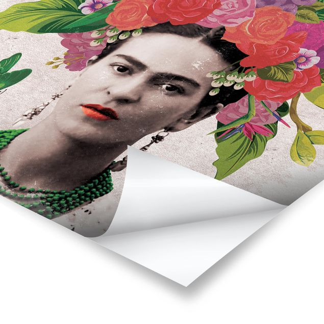 Cuadros en rojo Frida Kahlo - Flower Portrait