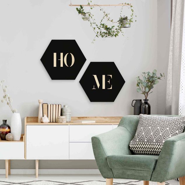 cuadros en madera con frases Letters HOME White Set I