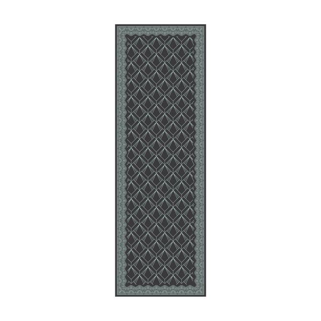 Alfombras vintage Art Deco Rhombic Pattern With Border