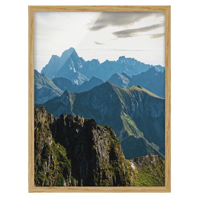Pósters enmarcados de paisajes Mountains On The Lofoten