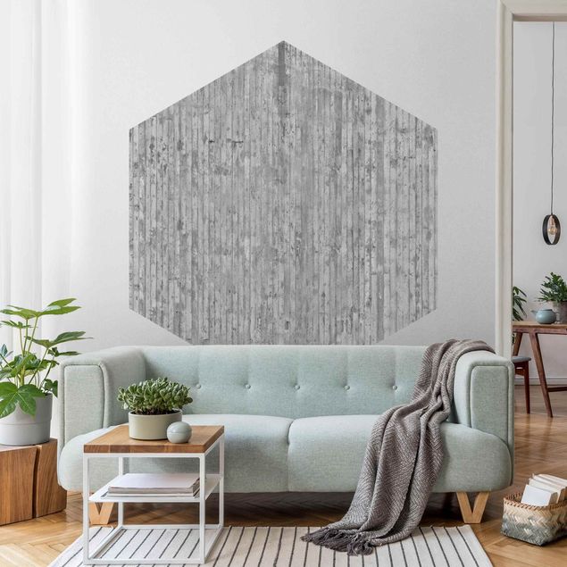 Papel pintado con patrones Concrete Look Wallpaper With Stripes