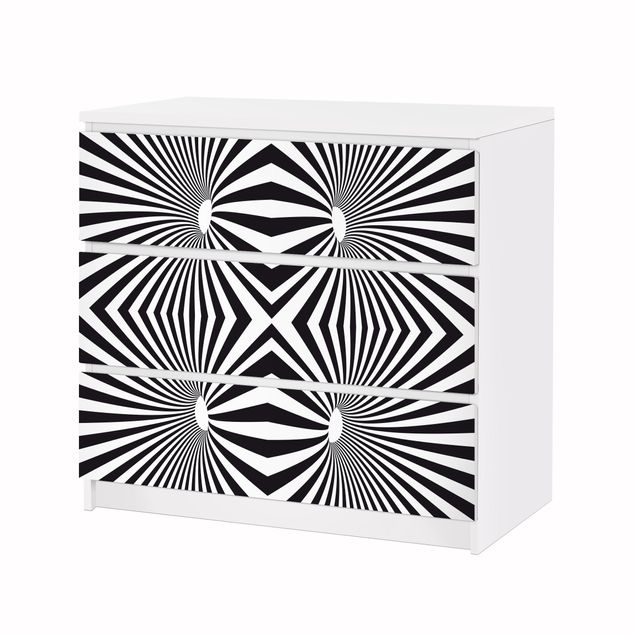 Papel para forrar muebles Psychedelic Black And White pattern