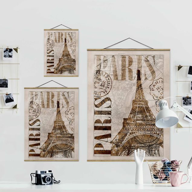Cuadros marrón Shabby Chic Collage - Paris