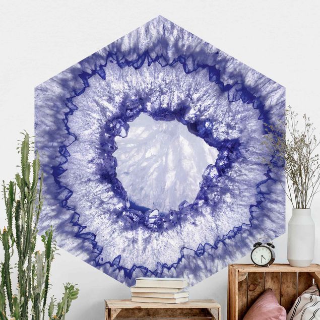 Papel pintado piedra natural Blue Purple Crystal