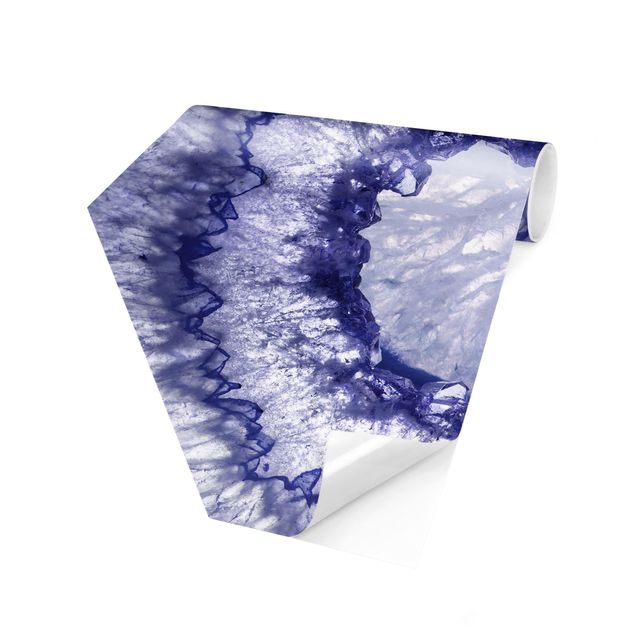 Papel pintado hexagonal Blue Purple Crystal
