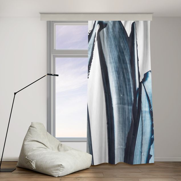 cortinas para sala modernas Blue And Beige Stripes