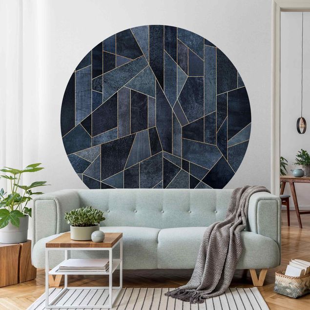 Papeles pintados geométricos Blue Geometry Watercolour