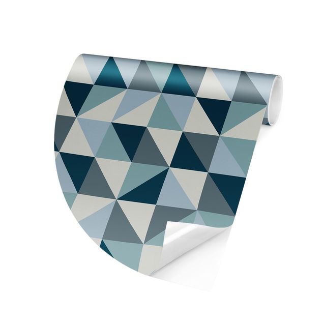 Papel pintado con patrones Blue Triangle Pattern