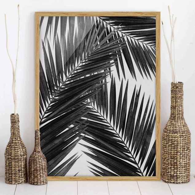 Decoración de cocinas View Through Palm Leaves Black And White