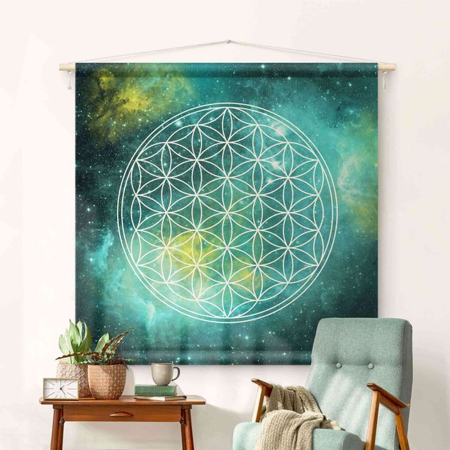 Tapices de pared modernos Flower Of Life In Starlight