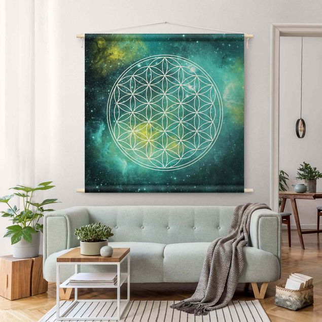 Tapices mandala Flower Of Life In Starlight