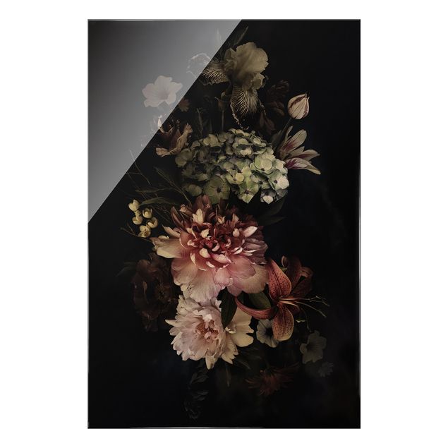 Cuadros de flores modernos Flowers With Fog On Black