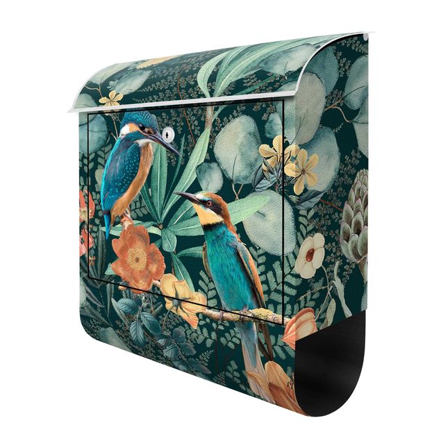 Buzones animales Floral Paradise Kingfisher And Hummingbird