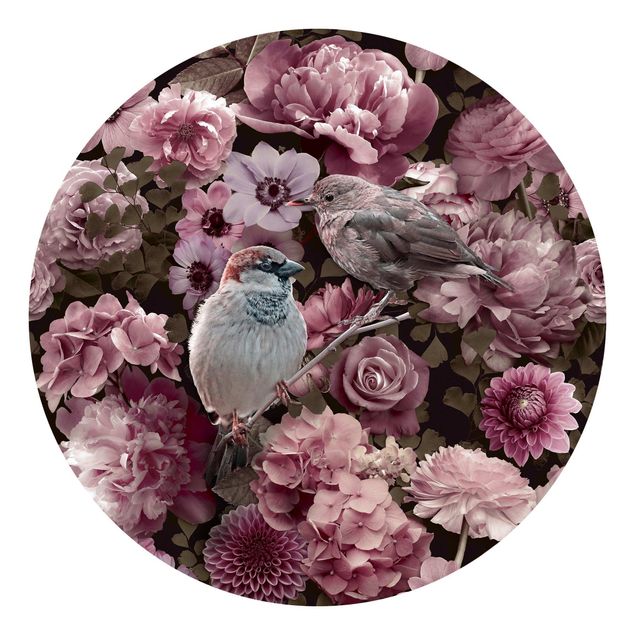 Papel pintado flores Floral Paradise Sparrow In Antique Pink