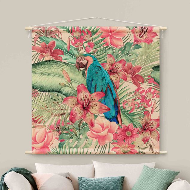 Tapices XXL Floral Paradise Tropical Parrot