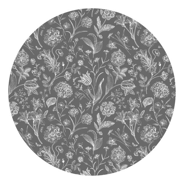 Pintado rústico Flower Dance On Grey
