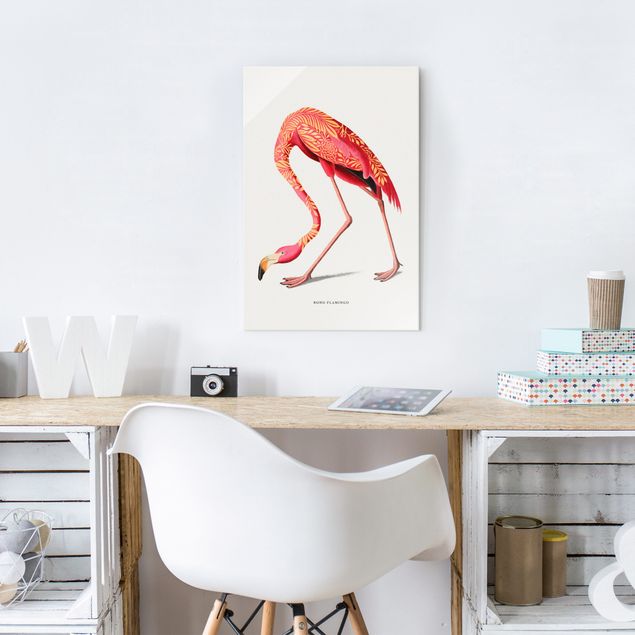 Cuadros retro vintage Boho Birds - Flamingo