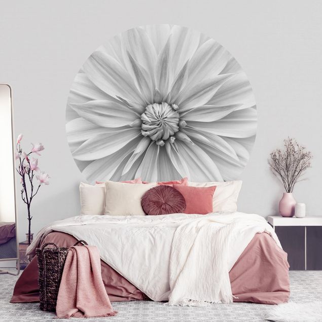 Papel pared flores Botanical Blossom In White