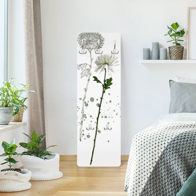 Perchero blanco Botanical Watercolour - Dandelion