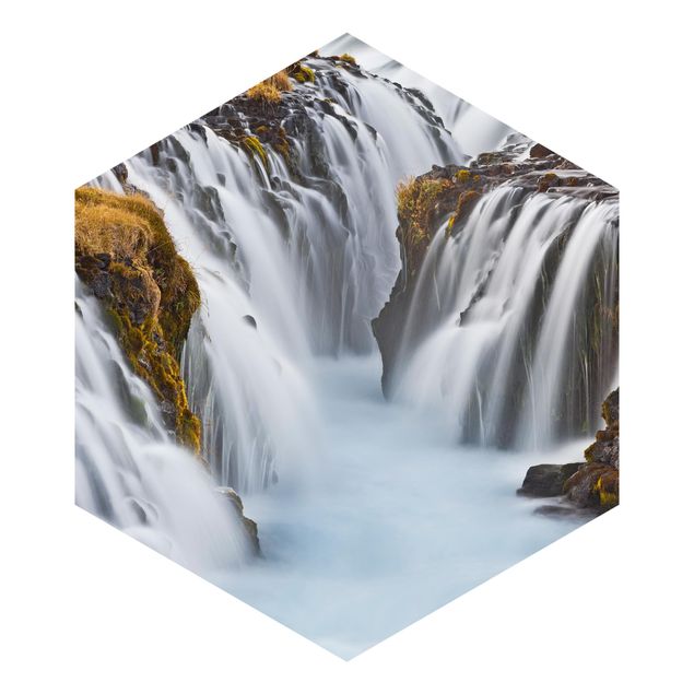 Papel pared paisaje Brúarfoss Waterfall In Iceland