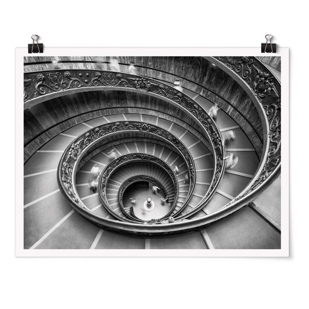 Láminas blanco y negro para enmarcar Bramante Staircase