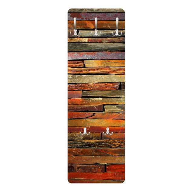Perchero de pared vintage Stack of Planks