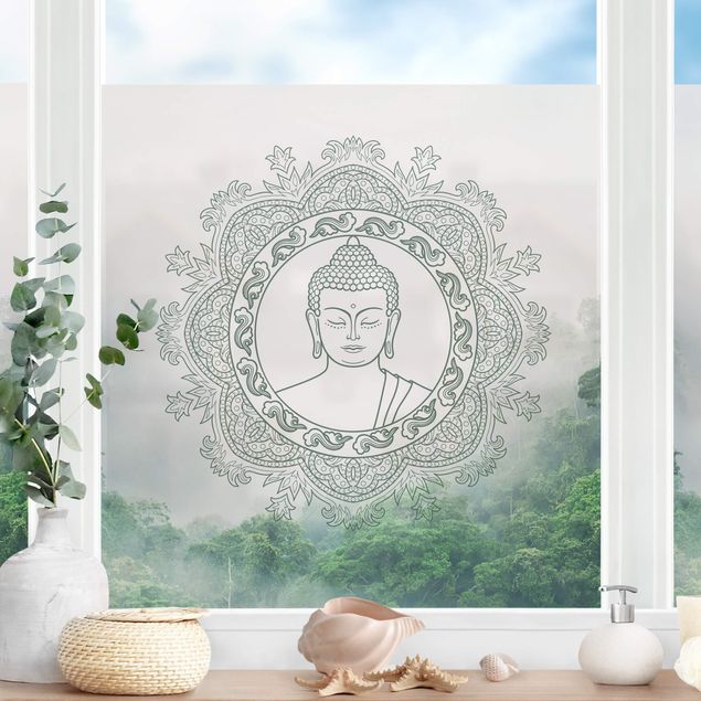 Láminas de vinilo Buddha Mandala In Fog