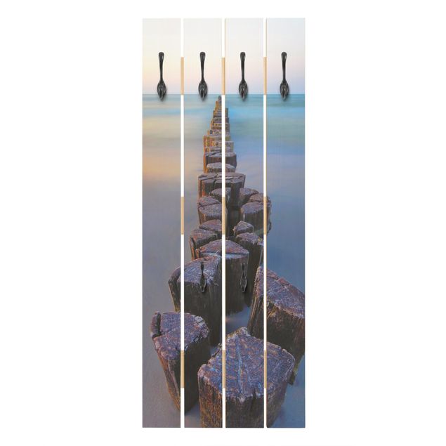 Percheros de pared Groynes At Sunset At The Ocean