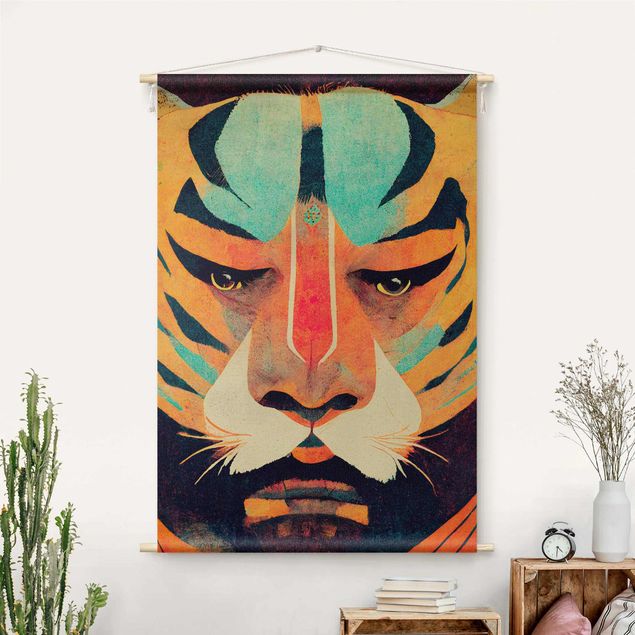Tapices de pared modernos Colourful Tiger Illustration