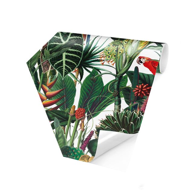 Papeles pintados modernos Colourful Tropical Rainforest Pattern