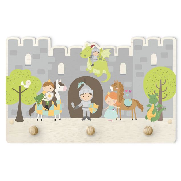 Percha pared Castle Knight Dragon Princes And Princess