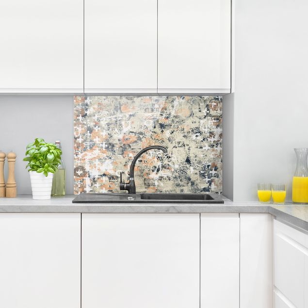 Panel antisalpicaduras cocina patrones Teracotta Collage