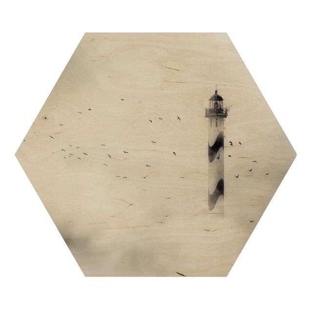 Cuadros hexagonales Lighthouse In The Fog