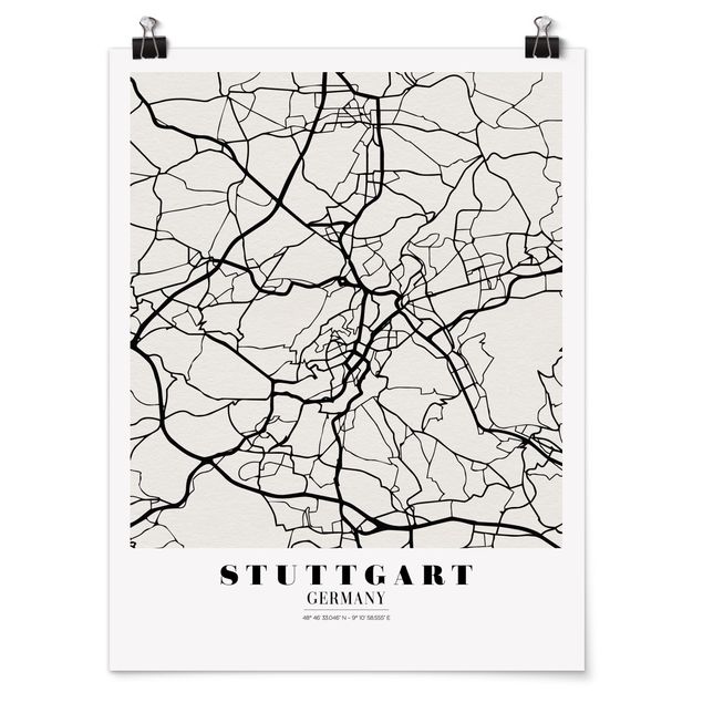 Láminas frases Stuttgart City Map - Classic