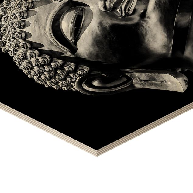 cuadros hexagonales Buddha Statue Face