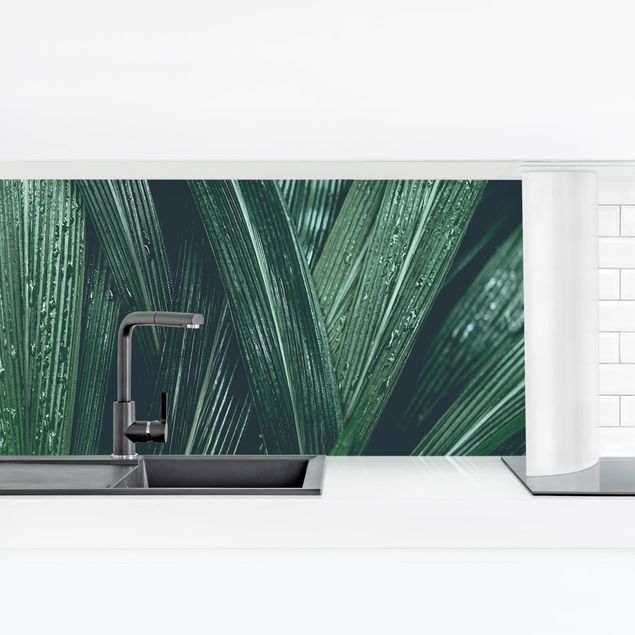 revestimiento pared cocina Green Palm Leaves