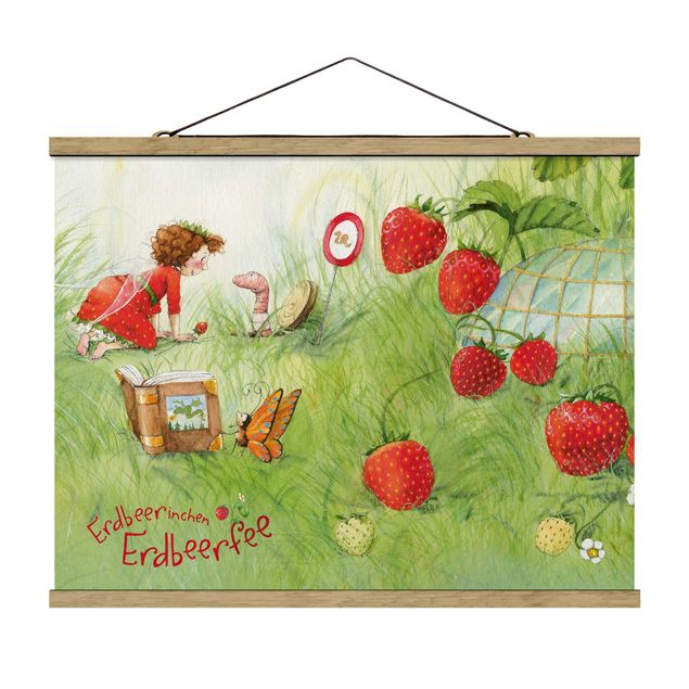 Cuadros flores Little Strawberry Strawberry Fairy- With Worm Home