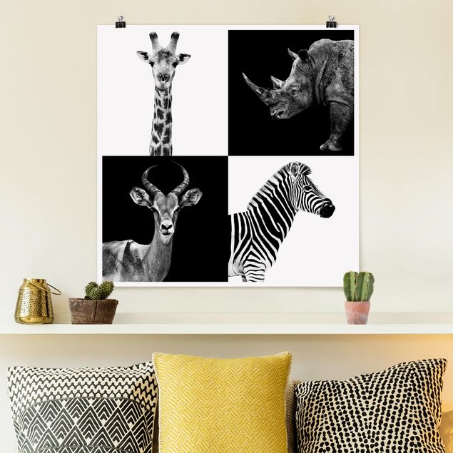 Cuadros jirafas Safari Quartet