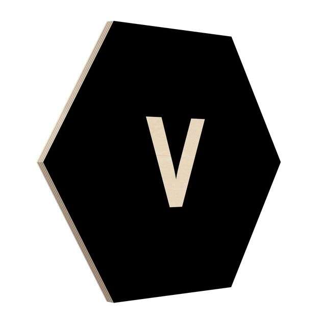 Cuadros hexagonales Letter Black V