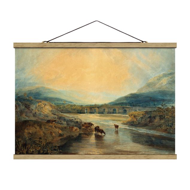 Estilos artísticos William Turner - Abergavenny Bridge, Monmouthshire: Clearing Up After A Showery Day