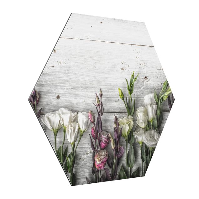 Cuadros decorativos modernos Tulip Rose Shabby Wood Look
