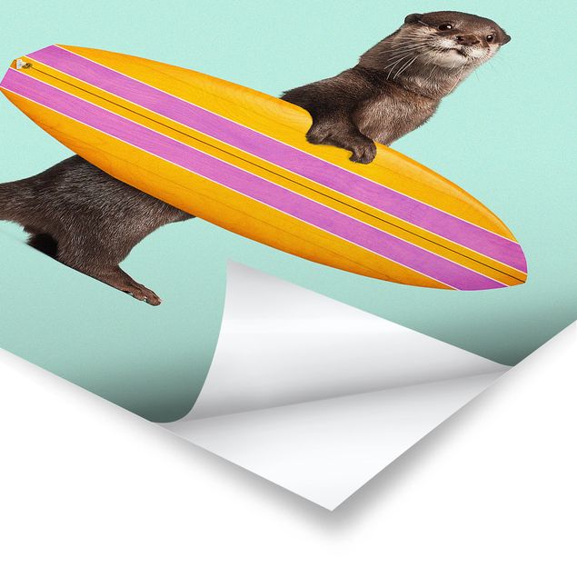 Póster cuadros famosos Otter With Surfboard