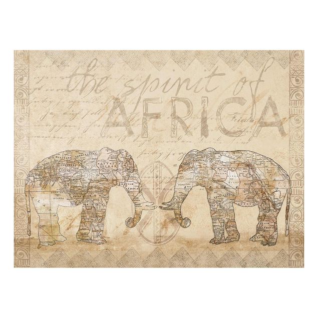 Cuadros de elefantes Vintage Collage - Spirit Of Africa