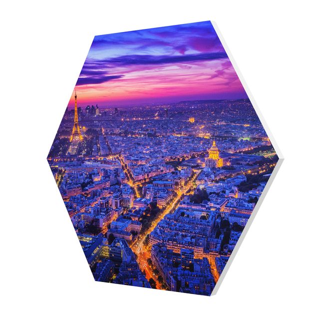 cuadros hexagonales Paris At Night