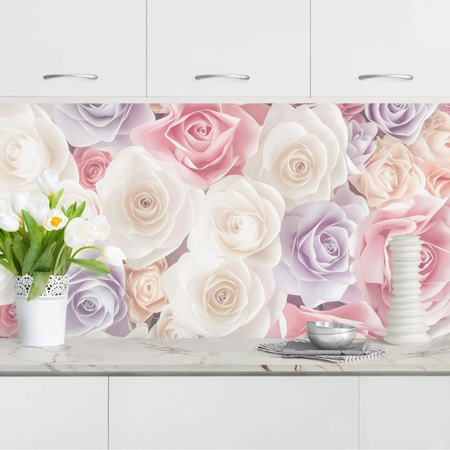 Decoración de cocinas Pastel Paper Art Roses