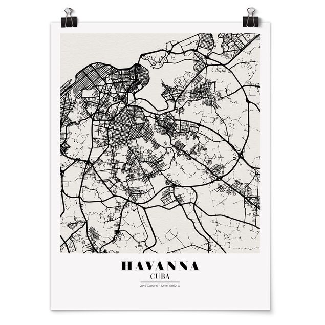 Láminas frases Havana City Map - Classic
